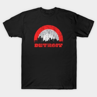 Detroit Vintage Sunrise - Hockey Colors T-Shirt